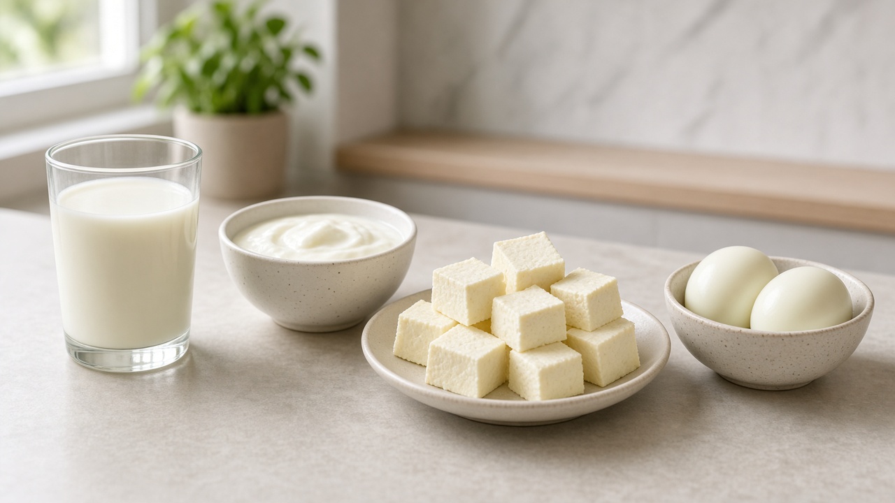 Milk, curd, paneer and boiled eggs as vegetarian and eggetarian B12 foods